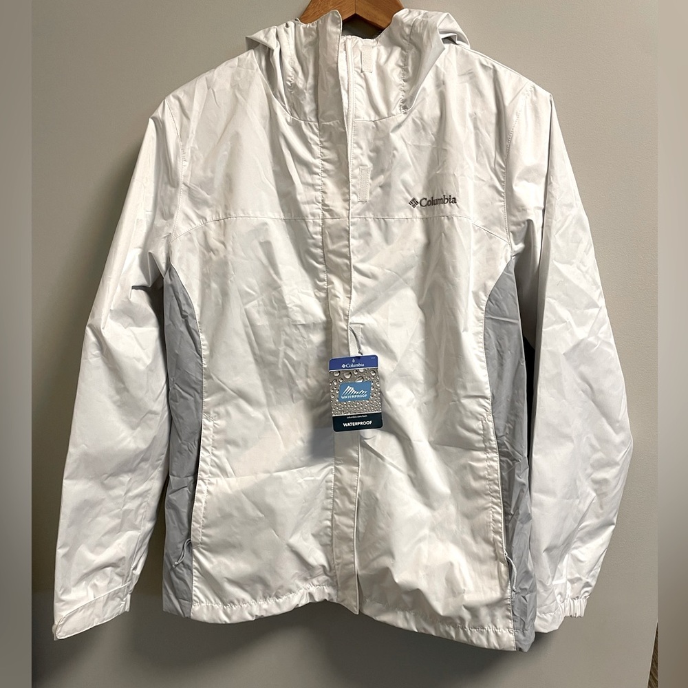 HOST PICK Columbia arcadia ll white grey waterproof women’s jacket Medium